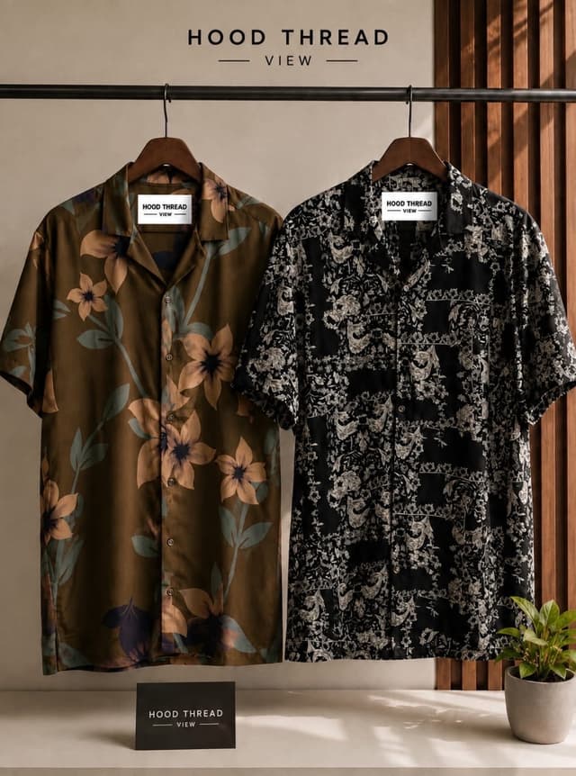 Hood Thread Vintage Brown Floral Shirt
